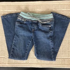 Justice elastic tie waist 7 slim jeans